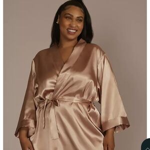 Davids Bridal Satin Wrap Robe in Champagne - Women's Intimates & Sleepwear NWT
